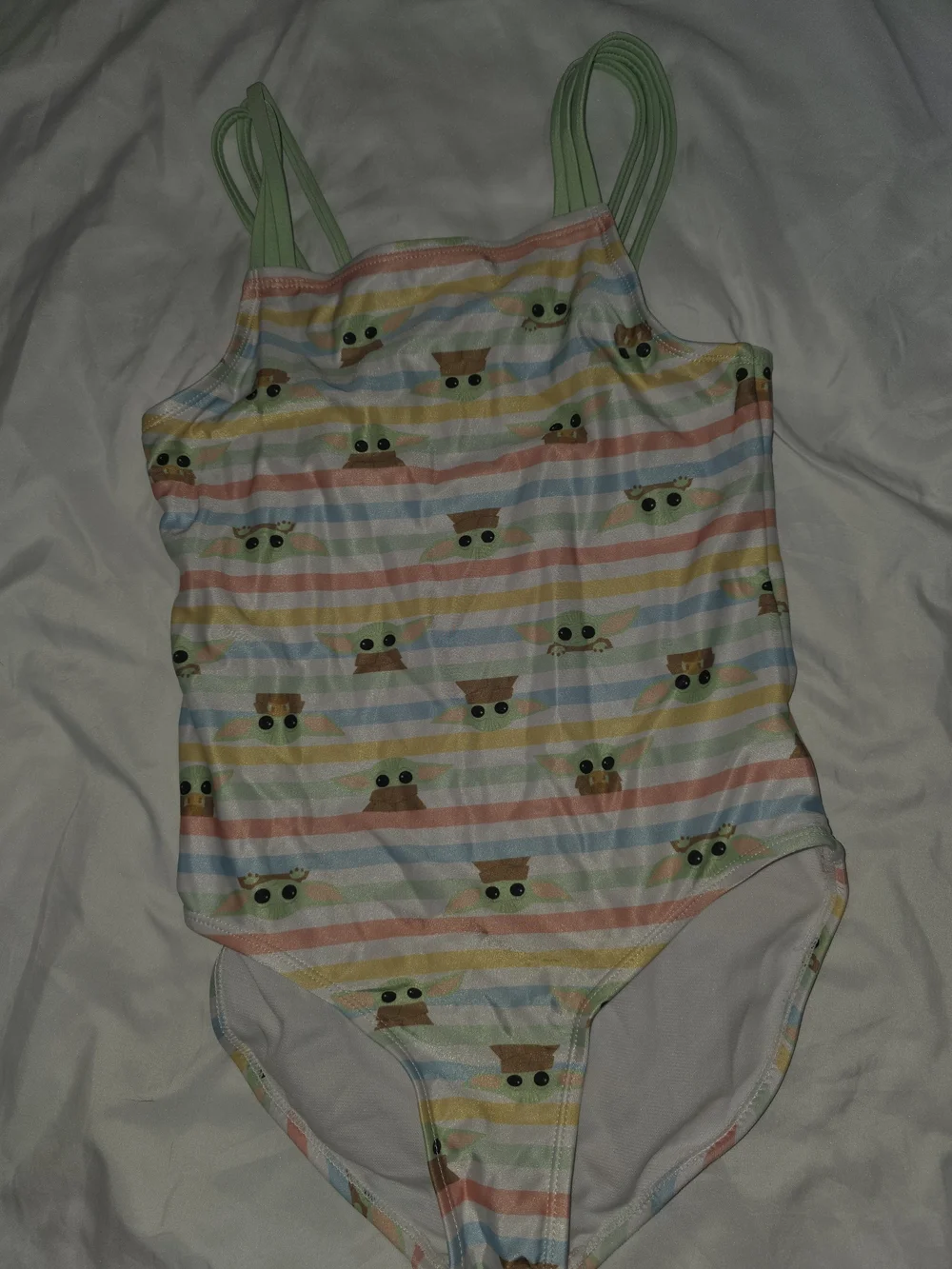 Star Wars White Swimsuit with Green Trim